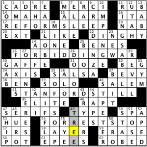 CrosSynergy/Washington Post crossword solution, 06.21.14: "All in Favor"