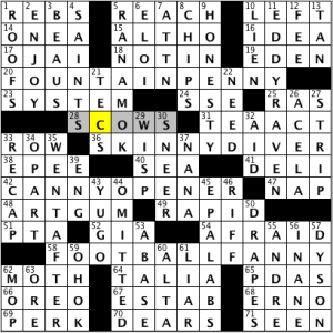 CrosSynergy/Washington Post crossword solution, 06.26.14: "In Need on Kneepads"