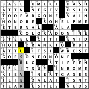 CrosSynergy/Washington Post crossword solution, 06.06.14: "Krypton Kin"