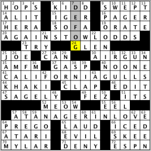 CrosSynergy/Washington Post crossword solution, 07.28.14: "Bird Songs"
