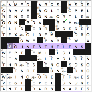 NY Times crossword solution, 7 3 14, no. 0703