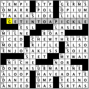 CrosSynergy/Washington Post crossword solution, 7 7 14 "Let's Eat"