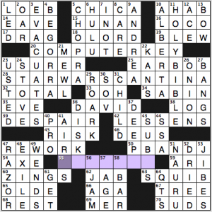 NY Times crossword solution, 7 31 14, no. 0731