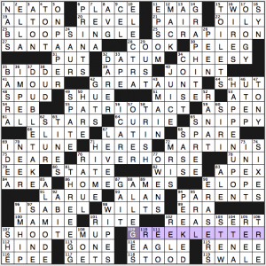 LA Times Sunday crossword solution, 7 20 14 "Frat Pack"