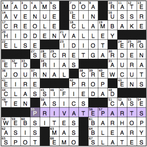 NY Times crossword solution, 7 21 14, no. 0721