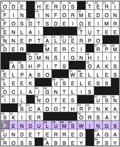 Fireball crossword answers, 7 3 14 "Easily Swayed"