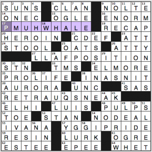 NY Times crossword solution, 7 17 14, no. 0717