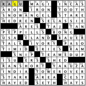 CrosSynergy/Washington Post crossword solution, 07.30.14: "Whitecaps"