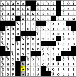 CrosSynergy/Washington Post crossword solution, 07.31.14: "Rocking the Boat"
