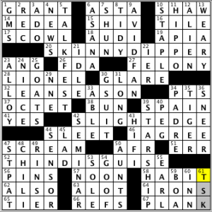 CrosSynergy/Washington Post crossword solution, 07.16.14: "Lightheaded"