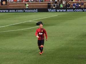 Man U's Wayne Rooney, photographed by my son during the ICC match in Ann Arbor on August 2). Good seats, eh?