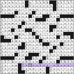 NY Times crossword solution, 8 24 14 "Second Shift"
