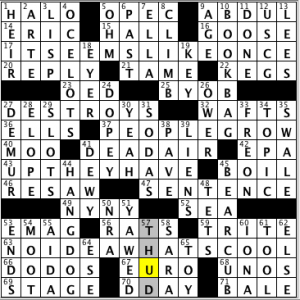 CrosSynergy/Washington Post crossword solution, 08.29.14: "Childhood Rocks"