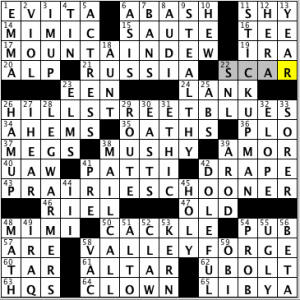 CrosSynergy/Washington Post crossword solution, 08.13.14: "High to Low"