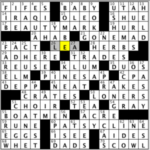 CrosSynergy/Washington Post crossword solution, 08.26.14: "Easy Prey"
