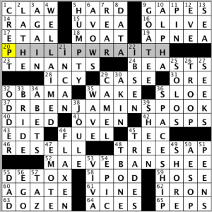 CrosSynergy/Washington Post crossword solution, 08.11.14: "Ghost Writers"