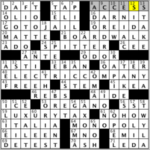 CrosSynergy/Washington Post crossword solution, 08.15.14: "Game Playing"