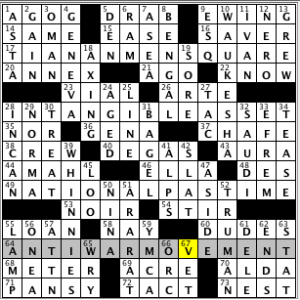 CrosSynergy/Washington Post crossword solution, 08.19.14: "Tina Turner"