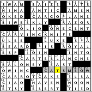 CrosSynergy/Washington Post crossword solution, 09.02.14: "Care Packages"
