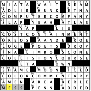 CrosSynergy/Washington Post crossword solution, 09.22.14: "Four Cups of Coco"
