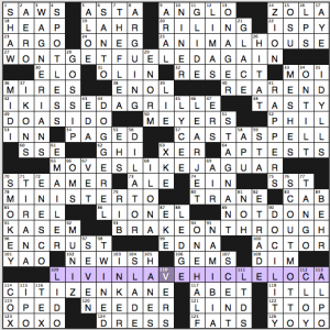 NY Times crossword solution, 9 21 14 "Nascar Rocks!!"