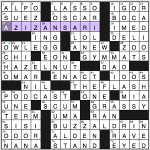 Jonesin' crossword solution, 9 23 14 "From Z to A"