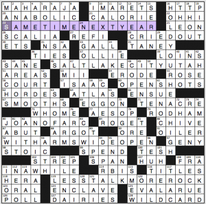 NY Times crossword solution, 9 28 14 "Four by Four"