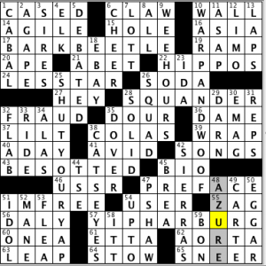 CrosSynergy/Washington Post crossword solution, 09.13.14: "Speak, Boy!"