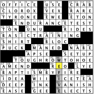 CrosSynergy/Washington Post crossword solution, 09.24.14: "It'S No Picnic"