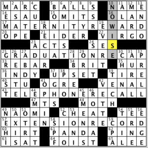 CrosSynergy/Washington Post crossword solution, 09.30.14: "Reattachments"