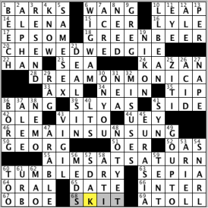 CrosSynergy/Washington Post crossword solution, 10.25.14: "Doubleday"