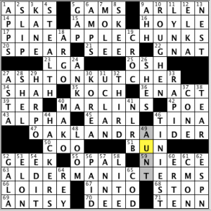 CrosSynergy/Washington Post crossword solution, 10.17.14: "Tree-mendous"