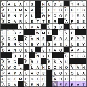 NY Times crossword solution, 10 16 14, no. 1016
