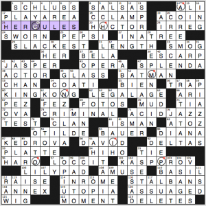 NY Times crossword solution, 10 26 14 "Winners' Circle"