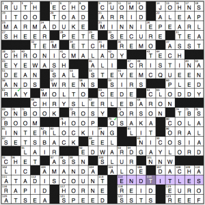 Merl Reagle crossword solution, 10 12 14 "The Uncommon People"