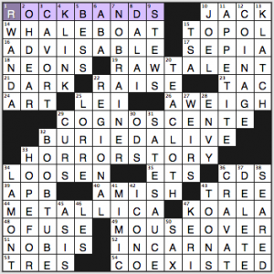 NY Times crossword solution, 10 31 14, no. 1031