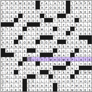 LA Times crossword solution, 10 19 14 "Double Play"