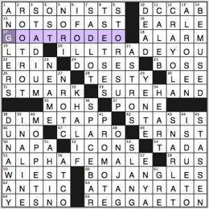 NY Times crossword solution, 10 3 14, no. 1003