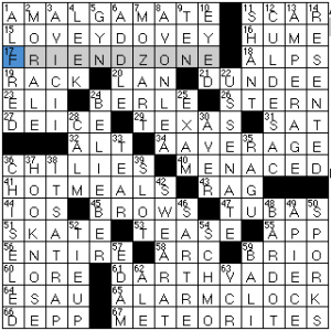 Newsday crossword solution, 10 25 14 "Saturday Stumper"