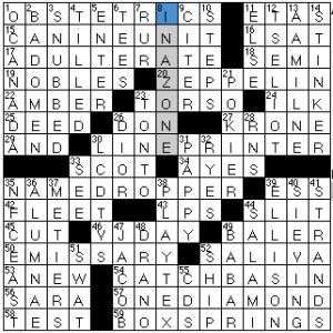 Newsday crossword solution, 10 4 14 "Saturday Stumper"