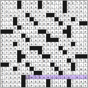 LA Times Sunday crossword solution, 10 5 14 "Say Ah"