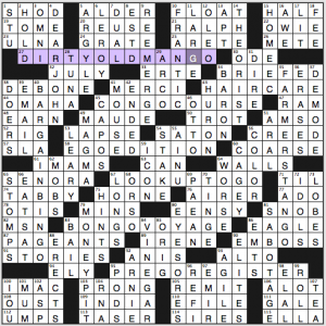 LA Times Sunday crossword solution, 10 26 14, "Give It a Go"