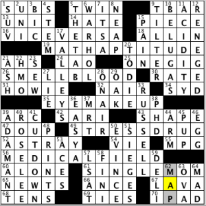 CrosSynergy/Washington Post crossword solution, 10.27.14: "Matching Tests"