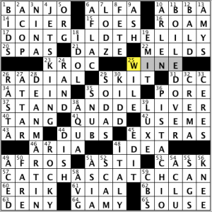 CrosSynergy/Washington Post crossword solution, 10.15.14: "Reception Lines"