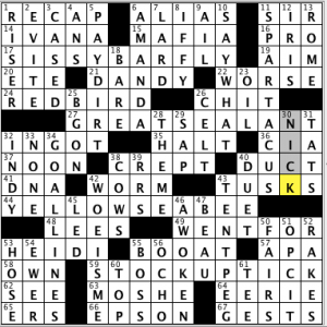 CrosSynergy/Washington Post crossword solution, 11.05.14: "Insect-aside"