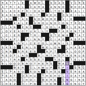 LA Times Sunday crossword answers, 11 23 14 "'Tis the Season"