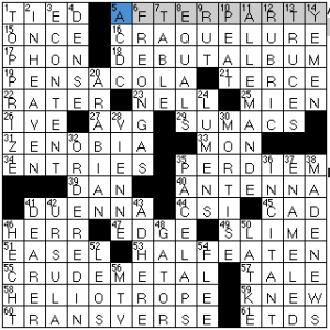 Newsday crossword solution, 11 8 14 "Saturday Stumper"