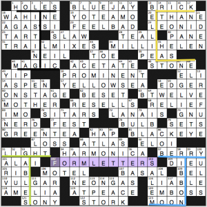 NY Times crossword solution, 11 9 14 "Colorful Characters"