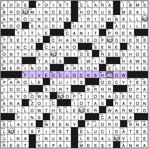 NY Times crossword solution, 11 30 14, "Zap!"