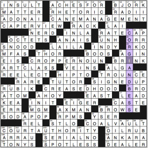 LA Times Sunday crossword solution, 11 16 14, "PC Lab"